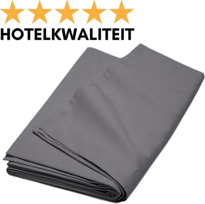 Droomtextiel Zachte Katoenen Lakens Donker Grijs Eenpersoons - 150x260 cm - Hoogwaardige Kwaliteit
