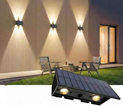 LED Wandlampen met Warm Wit Licht - Zonne-energie, 240° Stralingshoek voor Tuin en Schutting