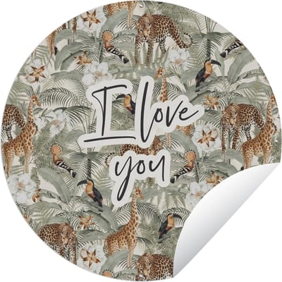 Tuincirkel I love you - Quotes - Spreuken - Liefde - Koppel - 60x60 cm - Ronde Tuinposter - Buiten