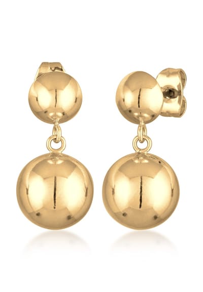 Elli - Oorbellen - Dames Oor Hanger Bol Rond Geo Trend Zilverkleurig - Dames