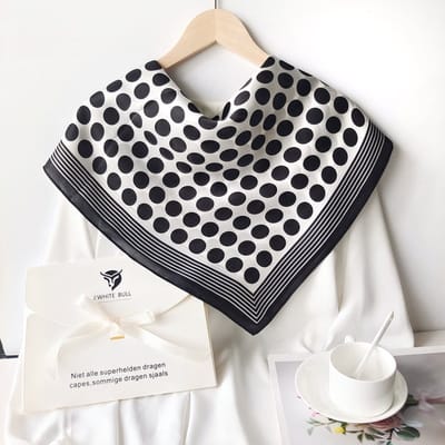 Dot to Dot Magic- zijden sjaal- Premium topkwaliteit- 100% moerbei- beste geschenk voor dames-70x70cm - Perfect verjaardags- en jubileumcadeau-idee, Valentijn cadeau