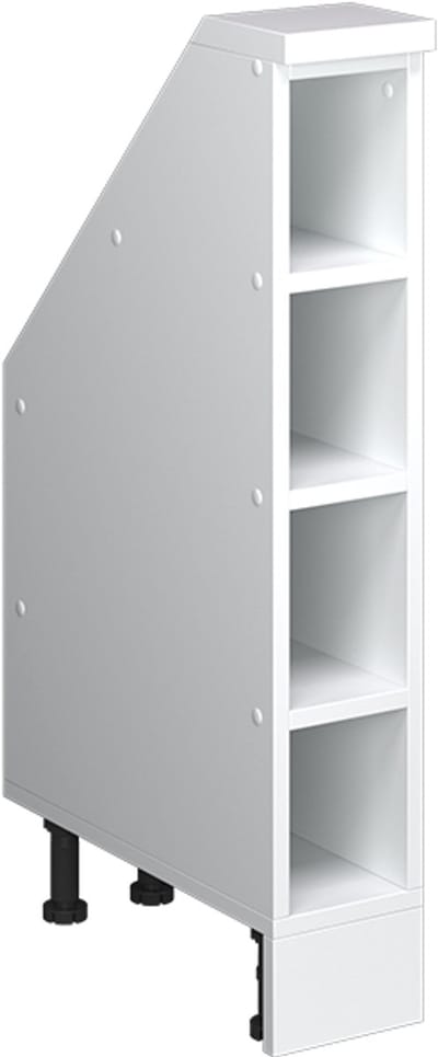 Vicco Rion Kast voor schuine wand – 15 x 81.6 cm met 4 compartimenten Wit