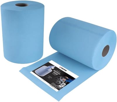 Poetspapier 3-Laags 36x36 cm Poetsdoek Papier Rol Blauw 1000 Vellen