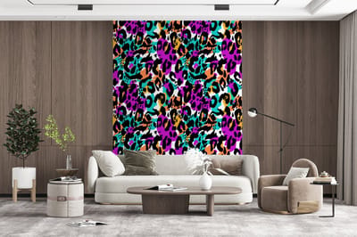 Behang - Fotobehang Regenboog - Panter - Patronen - Breedte 165 cm x hoogte 220 cm
