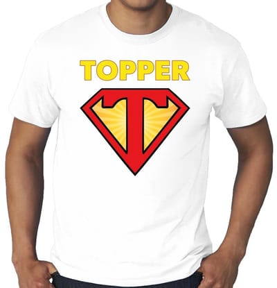 Grote maten Super Topper t-shirt heren wit / Super Topper plus size shirt heren XXXXL