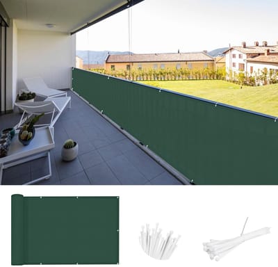 Dailygoods- Balkonscherm 90 x 300 cm - Inkijkbescherming - UV-bescherming - Wind- en waterdicht - Balkonoverkapping - Polyethyleen materiaal - Balkonprivacydoek