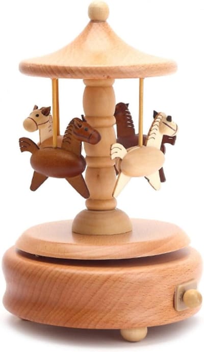 Houten Muziekdoos - Decoratie Ornament - Kamer Aankleden - Klassieke Melodie - 23 cm - Houtkleur