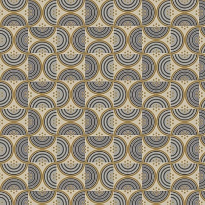 Retro behang Profhome 390613-GU vliesbehang glad met geometrische vormen mat olijf olijfgeel grijs beige 5,33 m2