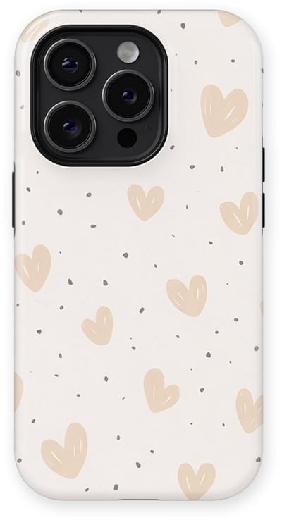 Tough Hoesje met Hartjes geschikt voor iPhone 14 Pro | Little Love Tough Case Geschikt voor Mag | Hartjes Print Backcover geschikt voor iPhone 14 Pro Calm Hearts