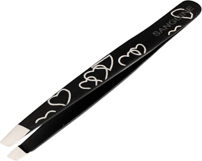 Professionele Pincet - Ontharingspincet Precisie - Nauwkeurig Haren Verwijderen - Schuine Punt Precisie - Rood Hartjes Design