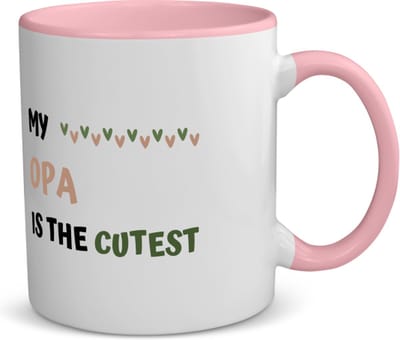 Akyol - my opa is the cutest koffiemok - theemok - roze - Opa - schattige opa - verjaardagscadeau - verjaardag - cadeau - cadeautje voor opa - opa artikelen - kado - geschenk - gift - 350 ML inhoud