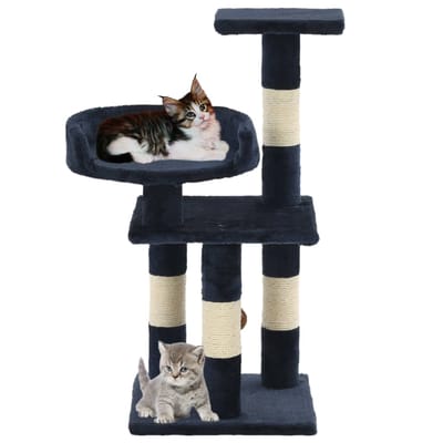 vidaXL - Kattenkrabpaal - met - sisal - krabpalen - 65 - cm - blauw