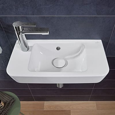 Villeroy & Boch O.novo hand wash basin compact 50 x 25 cm with overflow, tap hole left 4342L501