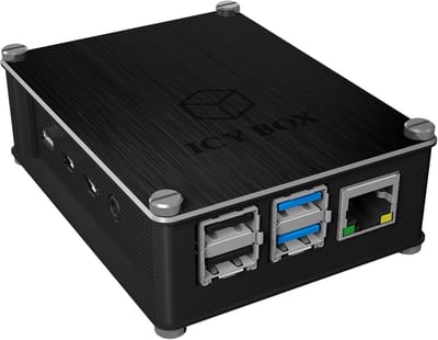 Aluminium Behuizing voor Raspberry Pi 4 met Verwisselbare Acryl Panelen en Luchtdoorlatend Rooster
