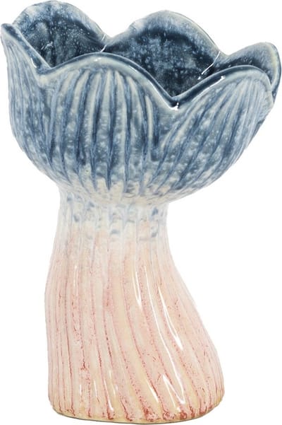 HomeBound by KY | Aardewerk vaas tulp peach | 10,8x10,3x15cm | bloemenvaas keramiek bloem roze