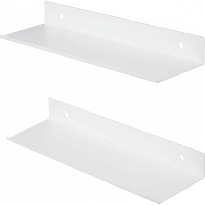 Set van 2 Zelfklevende Fotplanken voor Muren - Driehoekige Wandplanken voor Badkamer, Keuken en Slaapkamer (40cm) zonder Spijkers of Boor