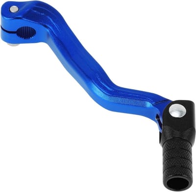 Opvouwbare versnellingshendel van aluminiumlegering voor motorfietsen, pedaalarm, blauwe hendel, zwarte kop, duurzame motoraccessoires