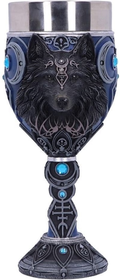 Nemesis Now - Kelk - Wolf Moon - Zwart/Multicolours - Zeer Gedetailleerd en Super Mooi!