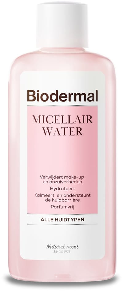 Biodermal Micellair Water, 200 ml - Gezichtsreiniging, Verwijdert make-up en onzuiverheden, Hydrateert, Kalmeert en ondersteunt de huidbarrière, Parfumvrij, voor alle huidtypen