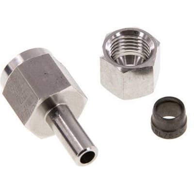 8L & G1/4'' RVS Rechte Draaidoorvoer Binnendraad voor manometers 315bar ISO 8434-1
