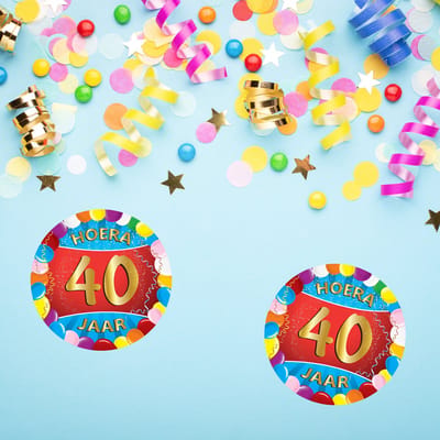 Bierviltjes 40 jaar - 50x stuks - multicolor - verjaardag/feest - feestartikelen