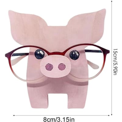 Support Lunettes en Bois en Forme d'Animal Présentoir Rangement Décor Bureau Maison white