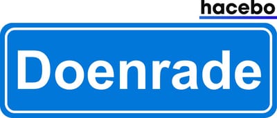 Hacebo - Plaatsnaam Sticker - 29x10 CM - Doenrade sticker - Verkeersborden sticker - grappige cadeaus - Doenrade