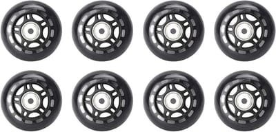 Inline Skate Wielen - Schoenwielen skateboard - Snel Skaten - Hoge Terugslag PU - 80mm 82A - Zwart