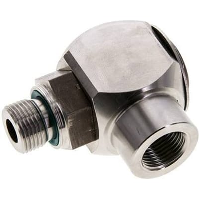 G 3/8'' M/F RVS Elbow 90deg Draaidoorvoer Hoge druk 400 Bar - Hydrauliek - FL2E-MF-SFP-038G-R