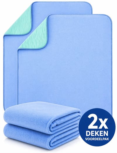 Floressa – Luxe Wasbare Incontinentie Matrasbeschermers 2-Pack – 86x132 cm groot – Extra Absorberend & Waterdicht – Anti Slip – Voor Volwassenen & Kinderen