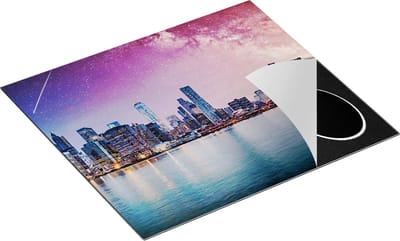 Chefcare Inductie Beschermer New York Skyline met een Kleurrijke Hemel - 60x50 cm - Afdekplaat Inductie - Kookplaat Beschermer - Inductie Mat