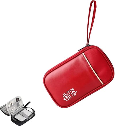 Compacte Kabel Organizer voor Elektronica, Reis Organizer, Multifunctionele Accessoire Tas, Ideaal voor Kabels en Opladers, Rood