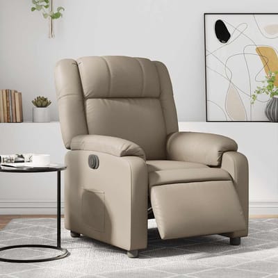 vidaXL - Fauteuil - verstelbaar - elektrisch - kunstleer - cappuccinokleurig