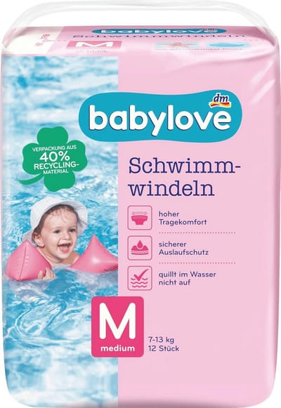 Zwemluiers maat M voor kinderen, 7-13 kg, 12 stuks