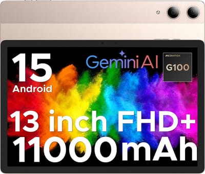 DOOGEE TAB E3 Pro - Tablet - Android 15 tablet - 32GB RAM + 256GB ROM(2TB TF) - 13 inch+ 90Hz- 4G LTE - Octa-Core Helio G100 - 11000mAh/18W - Gemini AI - 13MP + 8MP Camera - 7,9 mm Ultradun Design - Gezichtsherkenning - 5G Wi-Fi - Goud
