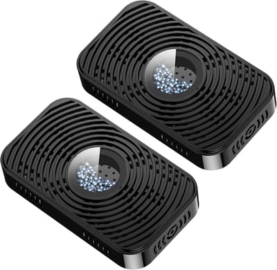 2 Stks Oplaadbare Ontvochtiger Herbruikbare Kleine Draadloze Ontvochtiger met Multi-Hole en Visual Venster Draagbare Vocht Eliminators voor Gun Safe Camera Lens, Zuhause Gebrauch