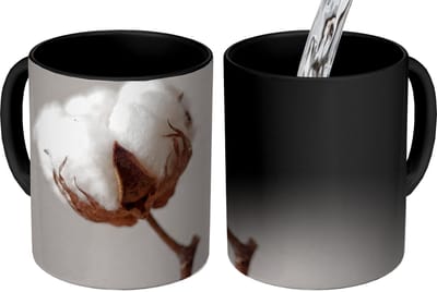 Magische Mok - Foto op Warmte Mokken - Koffiemok - Katoenbol - Minimalistisch - Wit - Magic Mok - Beker - 350 ML - Theemok