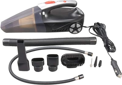 2-in-1 Auto Stofzuiger met Compressor en Zaklamp - Efficiënte Voertuig Reiniging