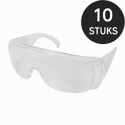 10x Veiligheidsbrillen / vuurwerkbrillen voor volwassenen - beschermbrillen Vuurwerkbril - Veiligheidsbril - spatbril