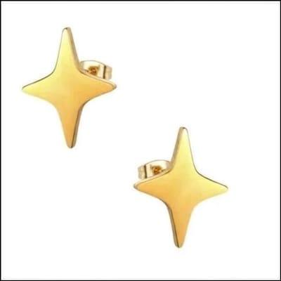 Aramat Jewels | Oorbellen | RVS Sterren Oorbellen Diverse Kleuren 6-10mm - Ster Studs Collectie | Goudkleur-9x8mm | |7mm | Staal | Kinderen, Volwassenen | Verkleurd niet