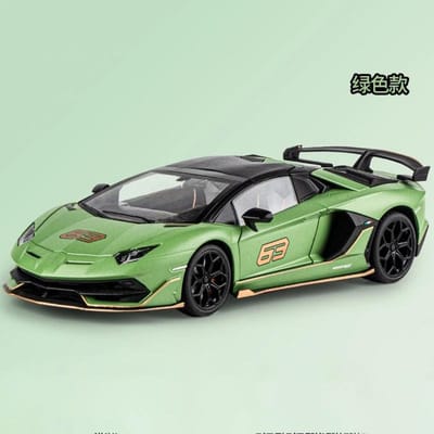 1:18 Aventador Svj63 Legering Speelgoedauto Model Wielen Stuur Geluid En Licht Speelgoed Verzamelaar Verjaardagscadeau