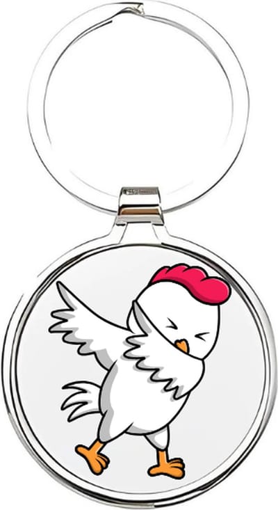 Akyol - Kippen Sleutelhanger - kippen - Dierenliefhebbers - Kip - Chicken - boerderij - boerderijdieren - haan - dierendag - vogel - vogelliefhebbers - kuiken - huisdieren - keychain - vogels - 4 x 7,5 CM