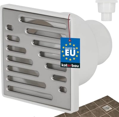 Vloerafvoer 50 mm Roestvrij Stalen Douchegoot - Vierkante Doucheafvoer 100 x 100 mm