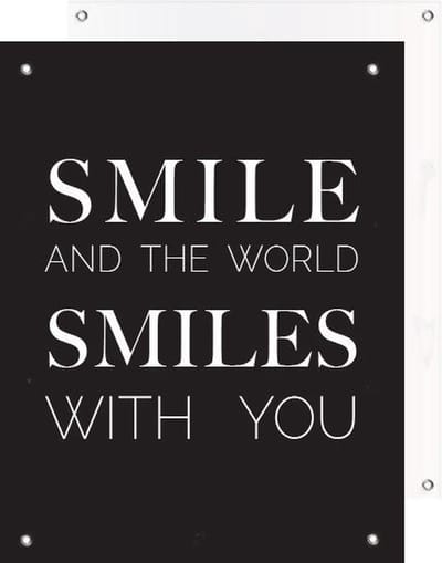 Tuinposter | Tekst - Quote Lach (Black)  |  40 x 50 cm | PosterGuru
