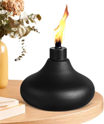 Fakkelhouder Oplaadbaar - Terras Verlichting - Buiten Decoratie - Glasvezel Fakkel - 138 x 105 cm - Zwart