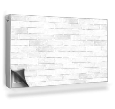 Wallfluent Magnetische Radiatorfolie - Radiator Afdekmat - 100x60 cm - Witte Bakstenen Muur - Radiatorfolie -40 Tot 60°C - Wit Stenen Radiator Folie Magnetisch
