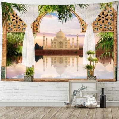 Zeegezicht Wandtapijt Wandhanger Boheemse Kunst Woonkamer Raam Schilderij Eenvoudige Noordse Woondecoratie 150X130 CM