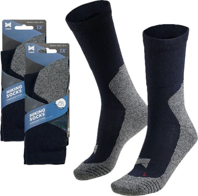Apollo wandelsokken - blauw - volwassenen - maat 35/38 - Outdoor - Coolmax - Voor intensief gebruik - 2x paar
