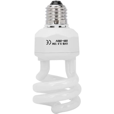 Lampe UVB à économie d'énergie pour reptiles Tortue Lézard Supplément de calcium Plante Lumière ultraviolette 5.0 13W white