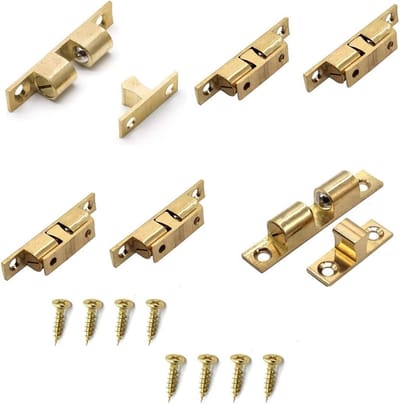 6 stuks - Deurslot Gesp - Woonaccessoires - Kastdeur gesp - Kast - Deur - zinklegering - 50mm - goud - Accessoires - Opklikbare kastschakelaar